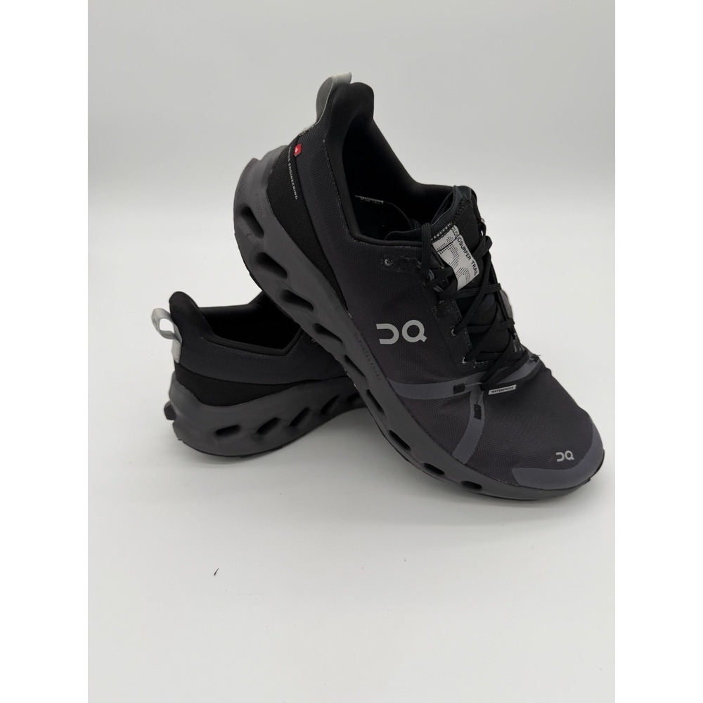 On Cloudsurfer Trail Shoes Mens Size 13 Black Waterproof CloudTec Sneakers